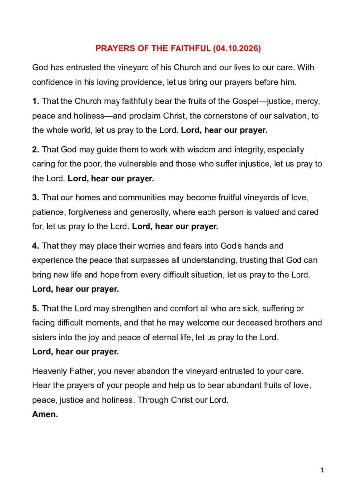 thumbnail of PRAYERS OF THE FAITHFUL (27th Sunday) – Ger. + Tamil