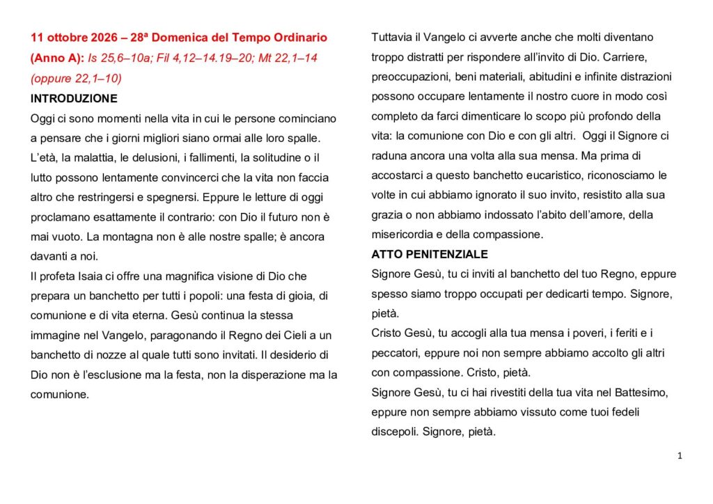 thumbnail of 28.Week Ord. Year 2026 (A) – Italiano