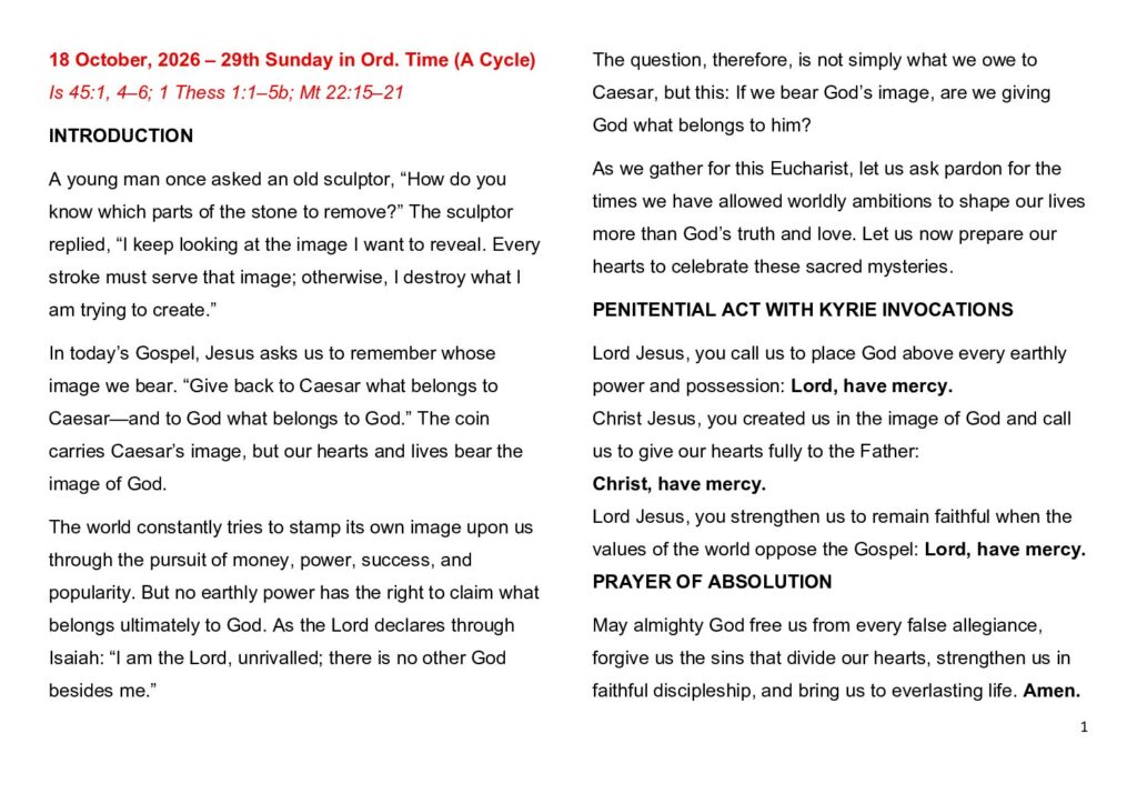 thumbnail of 29.Week Ord. Year 2026 (A) – English