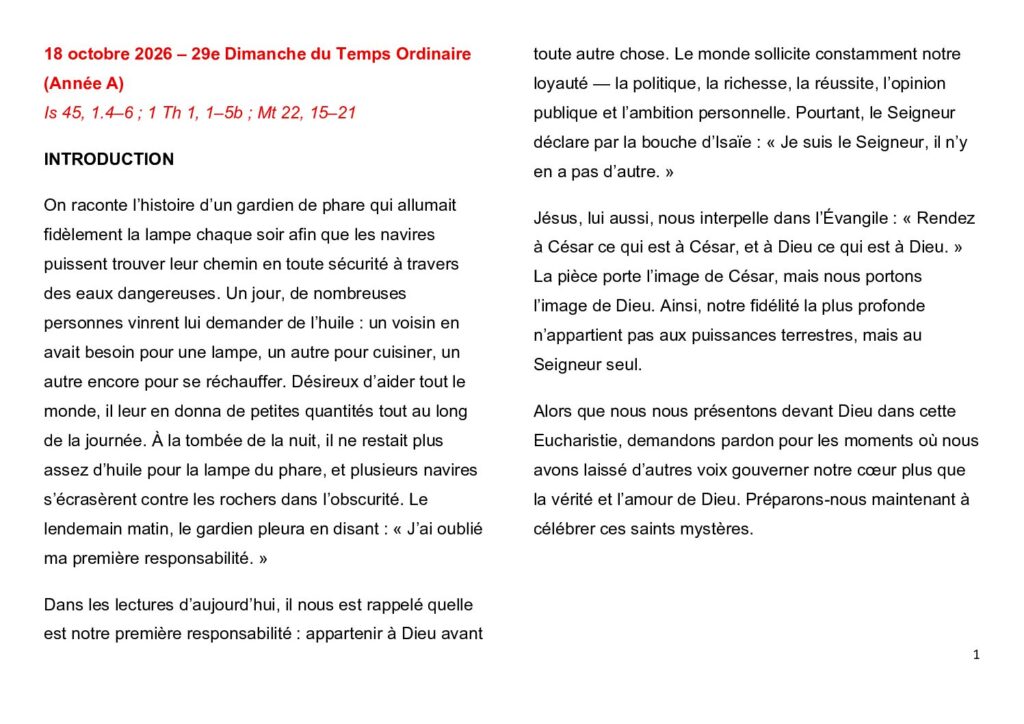 thumbnail of 29.Week Ord. Year 2026 (A) – French