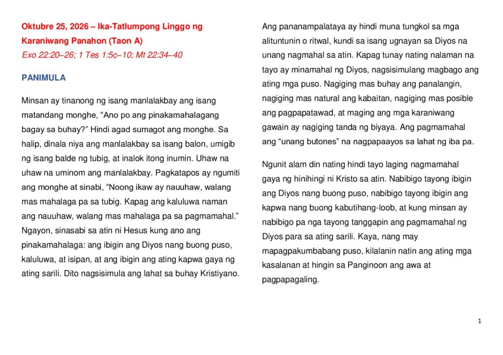thumbnail of 30th Sunday Ord Time Year A (2026) Filipino