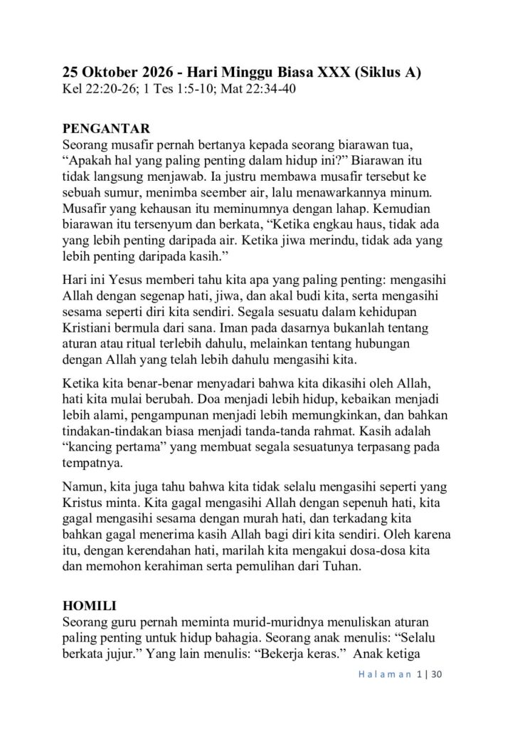 thumbnail of 30th Week of Ord Year (A) Indonesian