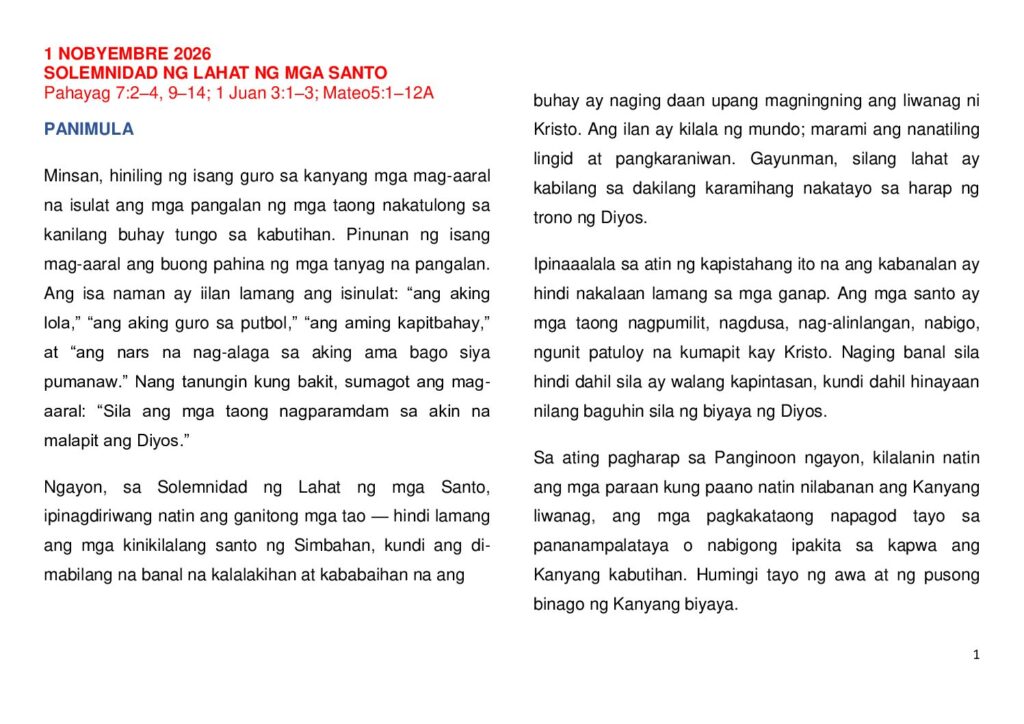 thumbnail of 31st Sunday Ord Year (A) 2026 – Filipino