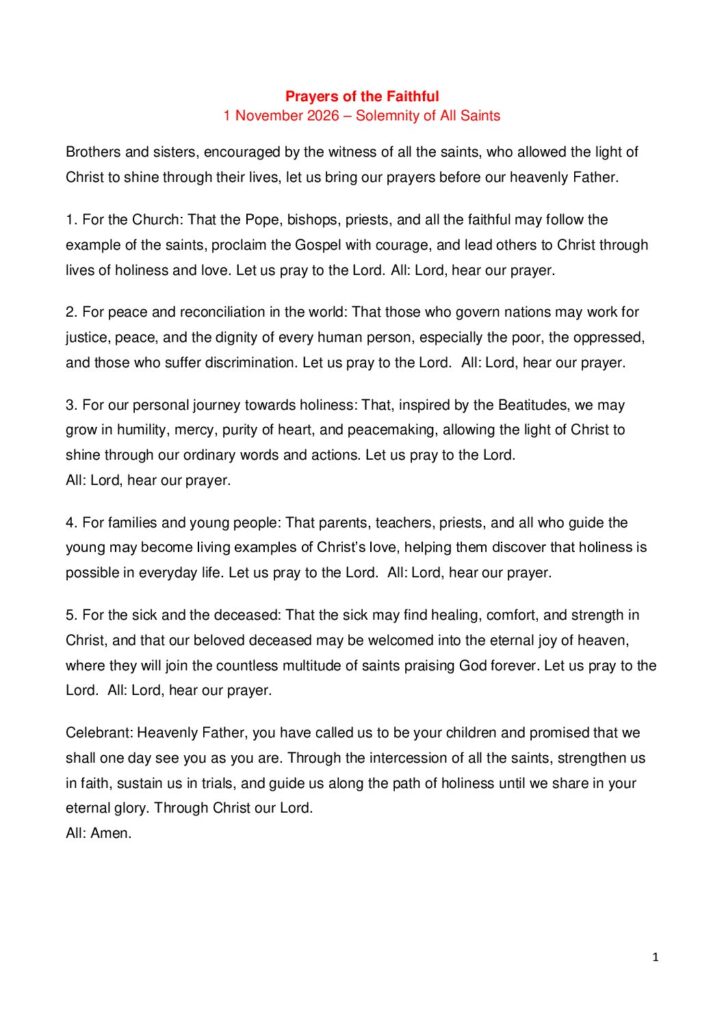 thumbnail of Prayers of the Faithful (All Saints Day) -A-2026